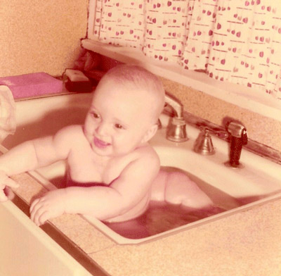 baby with the bath water